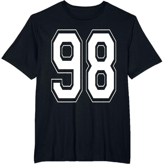 t-shirt Number 98 Birthday Gift Sports Player Team Numbered Jersey T-Shirt mens,black,women,funny,journey,Crew Neck, Short Sleeve,printing