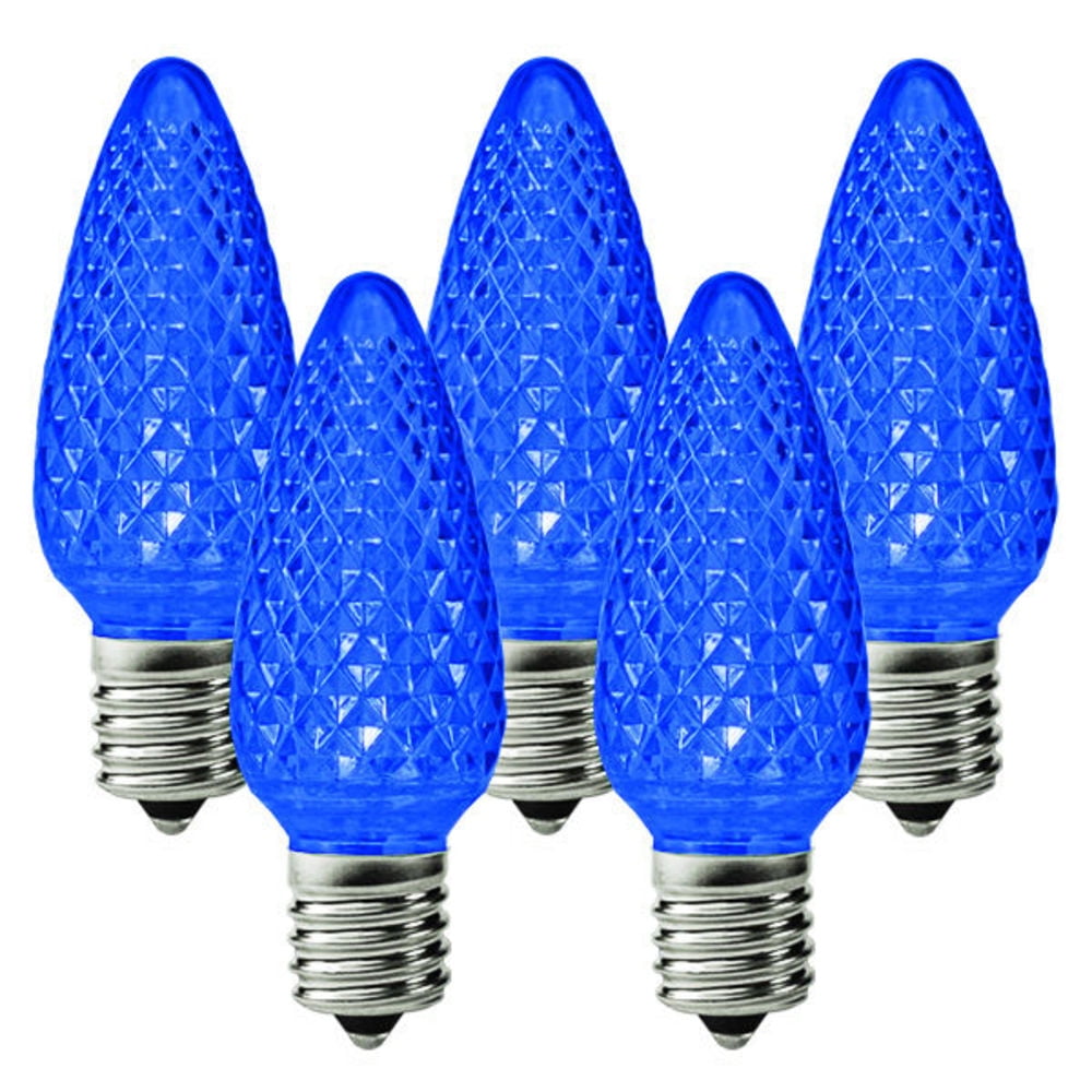 Holiday Lighting Outlet LED Faceted C9 Blue Replacement Christmas Light