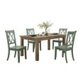 thumbnail image 6 of CoSoTower Casual Teal Finish Chairs Set Of 2 Pine Veneer Transitional Double-X Back Design Dining Room Chairs, 6 of 8