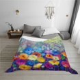 thumbnail image 6 of KLL Spring Flower Seasonal Print Fleece Throw Blanket, Horizontal Fleece Bedding Cute Soft Blankets Comfy Fleece Flannel Plush Home Decor for Couch & Bed -80"x60", 6 of 9