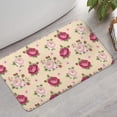 thumbnail image 2 of Pioneer Flower Floral Print Pattern Bathroom Rugs Mat, Non Slip Microfiber Bathroom Rug with Rubber Backing, Soft Mats for Bathroom Floor Tub Shower, 17"x30", 2 of 5