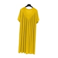 thumbnail image 4 of Nightgown For Women Short Sleeve Ruched Maxi Sleep Dress for Home Lounge Weekend Morning Evening Routine Relaxed Daily Wear Casual Comfort Style Summer, 4 of 7