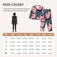 thumbnail image 4 of Pajama Sets for Women 2 Pcs, Rose Pink Flowers Button Down Long Sleeve Sleepwear Lounge PJ Sets, 4 of 6