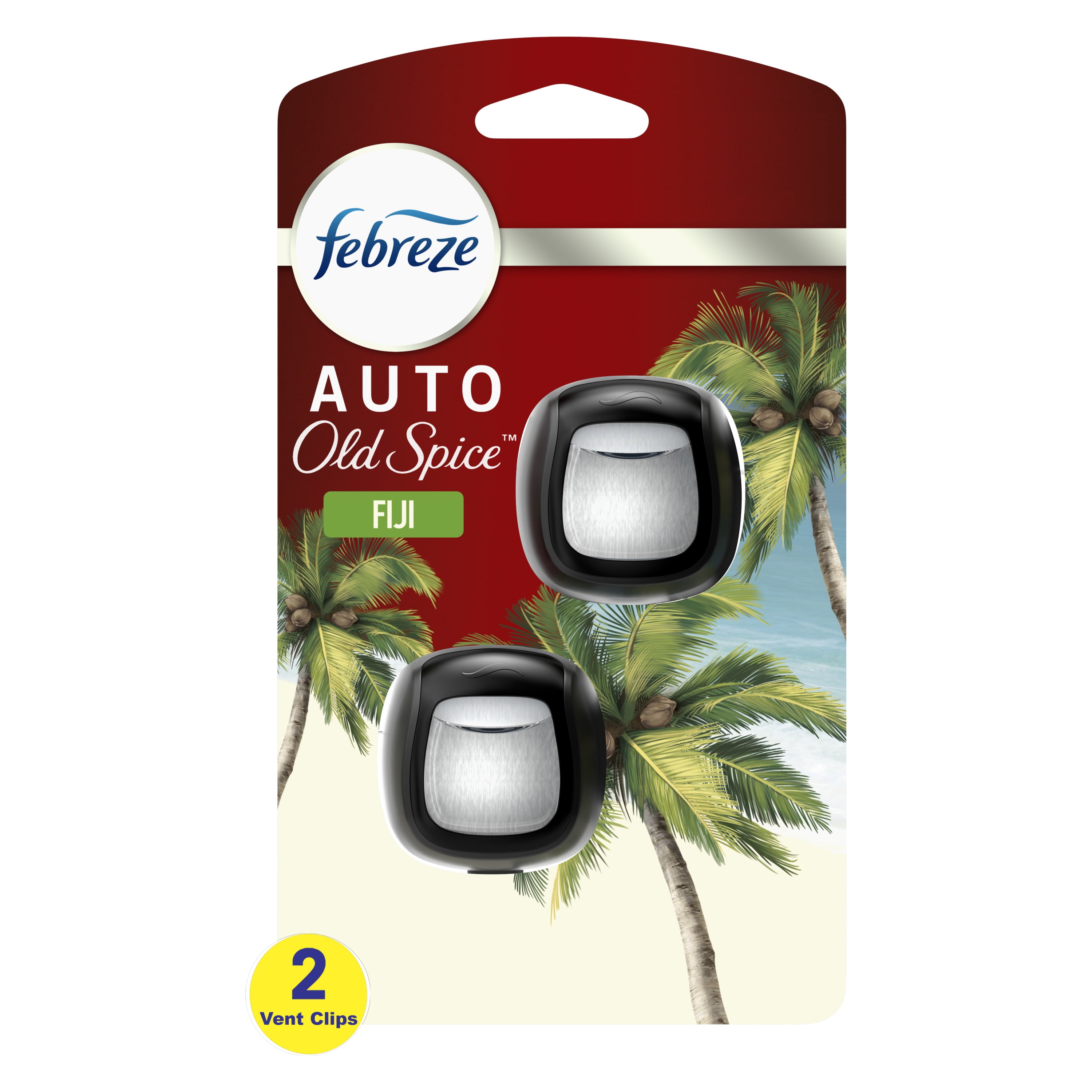 Febreze AUTO Air Freshener Vent Clip Old Spice Fiji Scent, .07 oz. Car