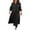 Black, variant on Wdfiry Solid Color Dress for Women Plus Size Lapel Long Sleeve Dress Button Down Pleated Maxi Dresses