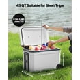 thumbnail image 2 of Portable Cooler 45 QT Insulated Wheeled Cooler 64 Can Capacity with Cup Holder, 2 of 9