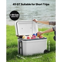 Premium 45 QT Insulated Rolling Cooler – Portable, Fits 64 Cans, Includes Cup Holder for Beach, BBQ & Road Trips