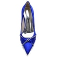 thumbnail image 3 of Women Pointed Toe High Heels Stiletto 8.5CM Rhinestones Bow Pump Party Dress Wedding Shoes, 3 of 6