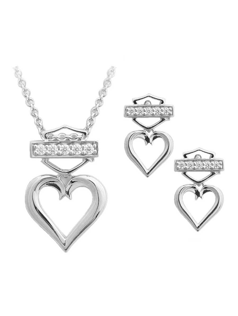 Women's Bling Heart Necklace \u0026 Post 