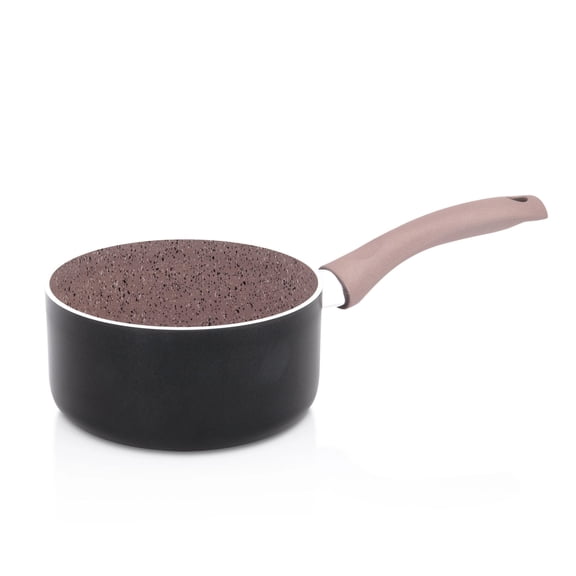METALAC Melodia Aluminum Non-Stick Saucepan 1.6 Qt (1.5 L) Induction Pot Sauce Pan, Dusty Pink