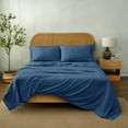 thumbnail image 3 of Mainstays Washed Ultra Soft Microfiber Bed Sheet Set, Full, Washed Indigo, 4 Piece, 3 of 11