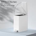 thumbnail image 2 of Papelera EKO Slim 6L de Acero Inoxidable con Pedal Blanca, 2 of 8