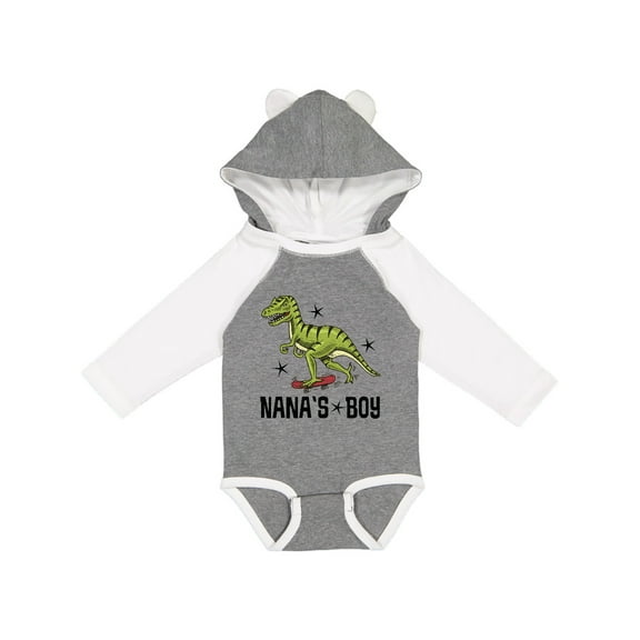 Inktastic Nanas Boy Grandson Dinosaur Boys Long Sleeve Baby Bodysuit