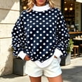 thumbnail image 5 of QINGFSAP Womens Polka Dot Sweatshirt Long Sleeve Crewneck Pullover Tops Casual Loose Fit Knit Shirt Fall Winter Blouse, 5 of 9