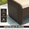 thumbnail image 6 of RELAX4LIFE Wicker Outdoor Ottomans for Patio-2-Piece Rattan Footstools w/Removable Cushions, 3-In-1 Multipurpose Footrest, Additional Seating & Side Table for Balcony, Set of 2 Patio Ottoman (Beige), 6 of 8