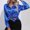 Blue, variant on SEMPAI Blouses & Tops Women Tops Long Sleeve Round Neck Womens Tops Hoodies Loose Fit Up to 60% Off Loose Flowy Solid Plus Size Oversized Hoodies for Ladies Casual Tops