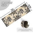 thumbnail image 3 of Black Floral Gold Background Bedroom Runner Rug 2'x 6' Non Slip Carpet Indoor Home Area Rug Living Room, 3 of 8