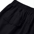 thumbnail image 7 of Men's Cotton Casual Pants Twill Straight-Leg Full Elastic Waist Pull On Cargo Pants Spring Fall Lightweight Workwear Trousers with Multi-Pocket Black M, 7 of 7