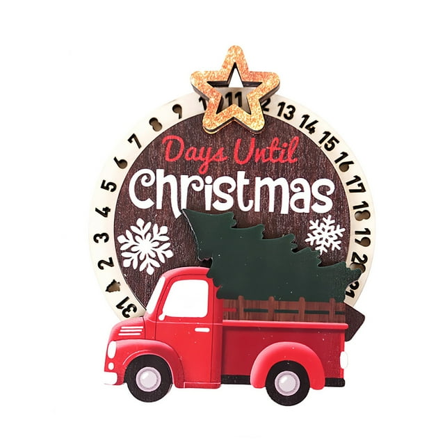 3D Countdown Wooden Fridge Magnets Festive 3D Design Durable Wood Strong Magnetic Backing Secure Hold Reusable for Holiday Kitchen Decoration Family Gift