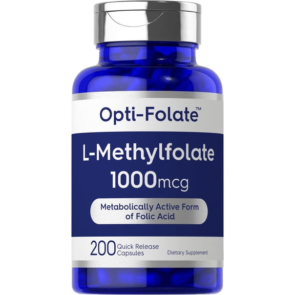 L Methylfolate 1000mcg | 200 Capsules | Methyl Folate 5-MTHF | by Opti-Folate