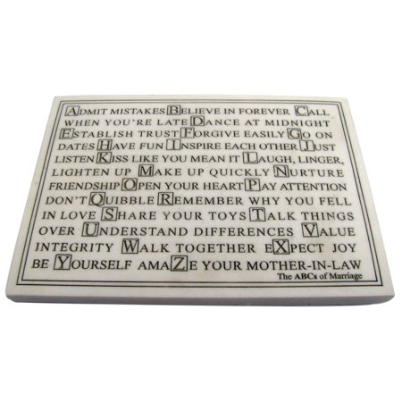 Abcs ABC's Alphabet Of Marriage Marble Finish Plaque Stand Up Sign Wedding