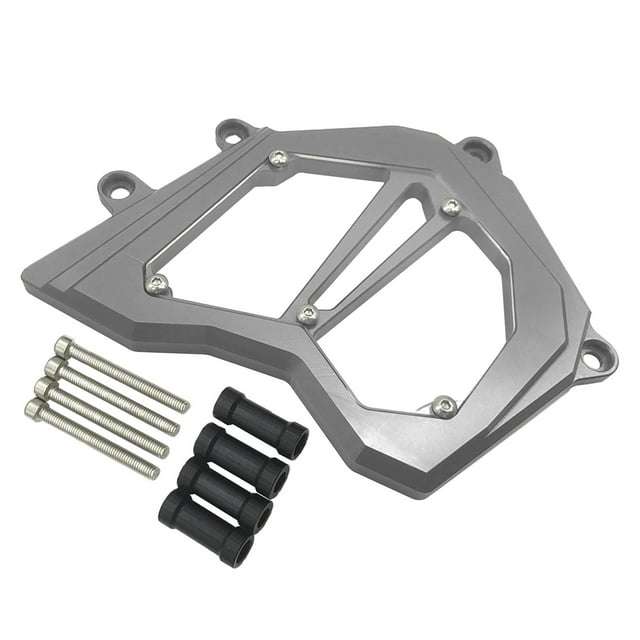 Aluminio de motocicleta, cubierta de rueda dentada delantera, plato gris-plata kusrkot Cubierta de protección de cadena