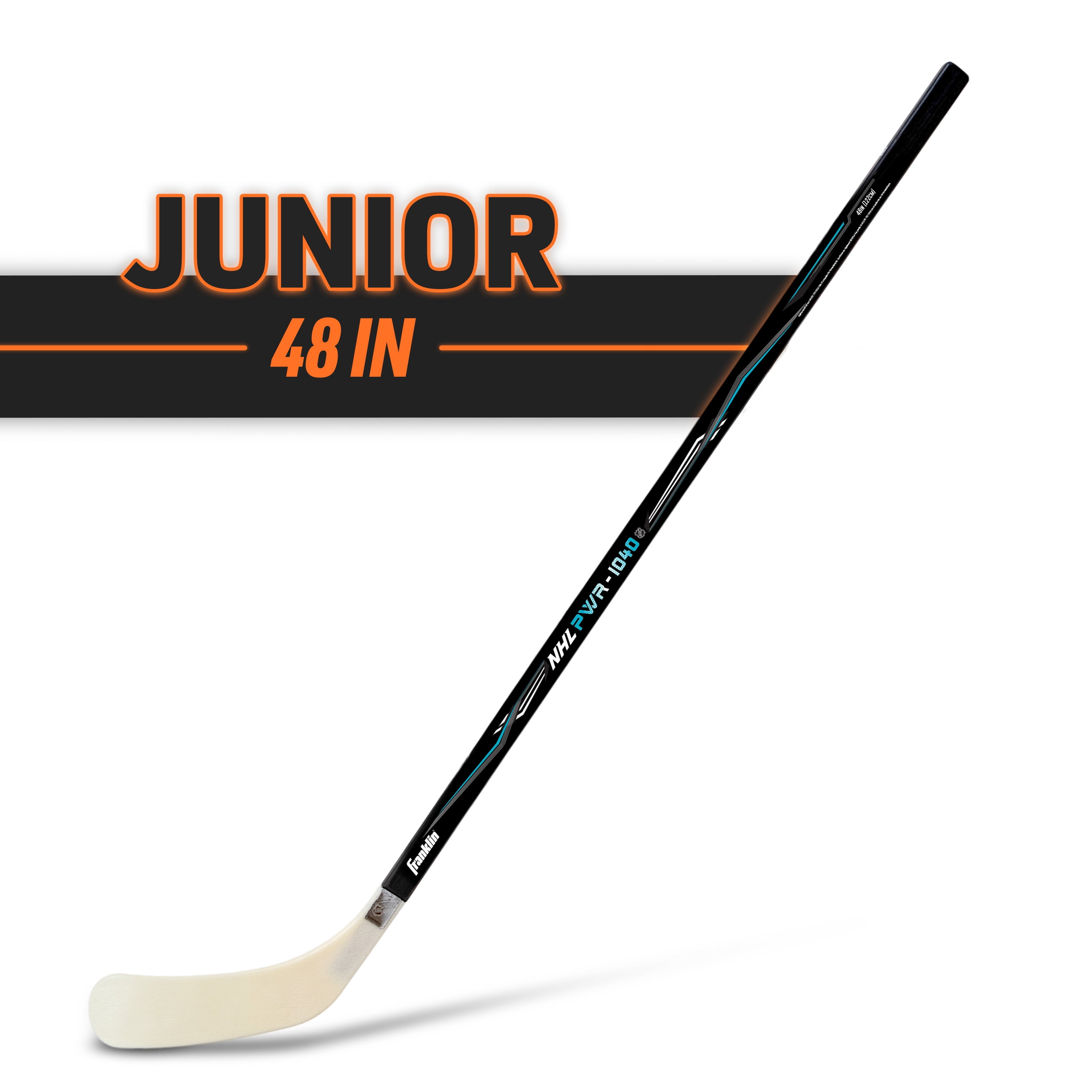 Franklin Sports NHL Youth Street Hockey Stick - Power 1040 Kids Outdoor Street Hockey Sticks - 48" Inch Youth Junior Hockey Stick for Kids - Left Handed Hockey Stick - Wood/Fiberglass Shaft - Lefty