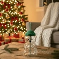 thumbnail image 4 of ValHome Christmas Glass Cup 20oz with Straw - 5.9" Cute Bear Coffee Cup with Green Hat Lid, Iced Drink Tumbler for Holiday Parties, Hot & Cold Beverages, Xmas Gift for Friends & Coffee Lover, 4 of 9