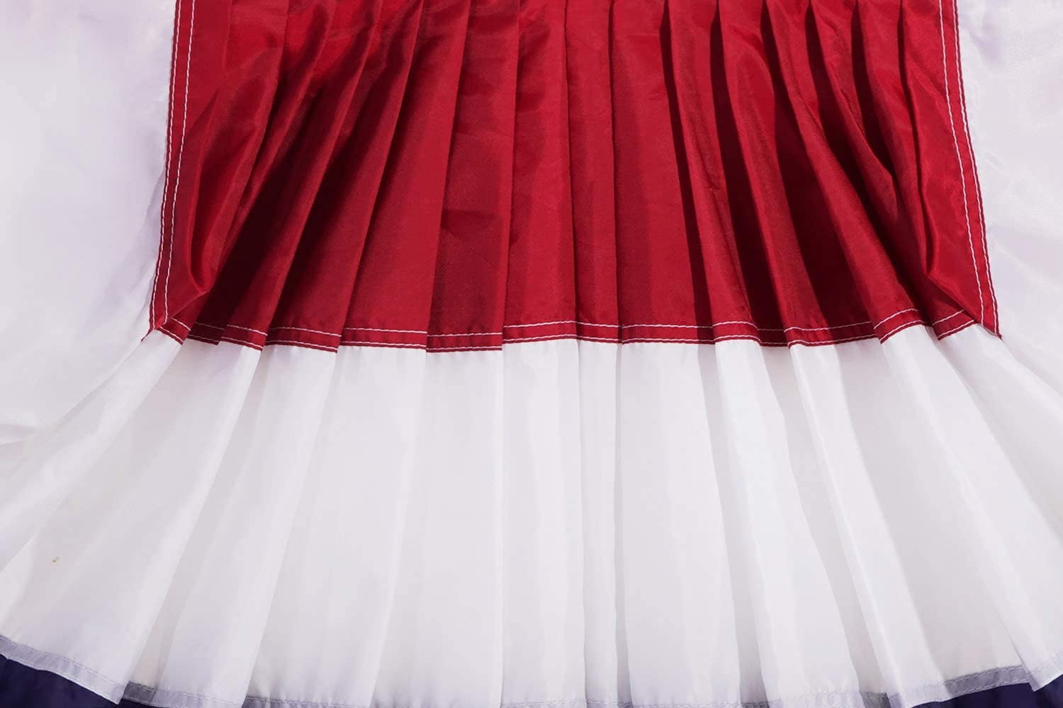 TOPFLAGS USA Pleated Fan Bunting Flag - 3x6ft Oxford Nylon America Half Fan Set - US Patriotic Stars & Stripes Canvas Header Brass Grommets