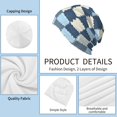 thumbnail image 5 of Adult Knitted Cap 11 X 10.6 In Two-Layer Design Breathable Light Dry And Easy Care Covering All Antiskid Anti-Wrinkle Lightsteelblue Retro Houndstooth_4, 5 of 8