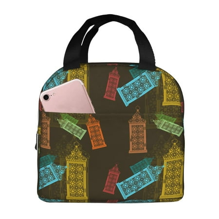 Insulated Lunch Bag for Women Men - vintage Light Bulb Pattern a Leakproof Cooler Lunch Box for Women Men  Lunch Tote Bags for Work School Picnic Travel