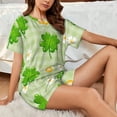 thumbnail image 4 of Balery St Patrick's Day11 Conjunto de Pijama para Mujer con Estampado, Dos Piezas de Manga Corta y Shorts, Ropa de Dormir Suave con Cuello Redondo y Bolsillos-3X-Large, 4 of 6