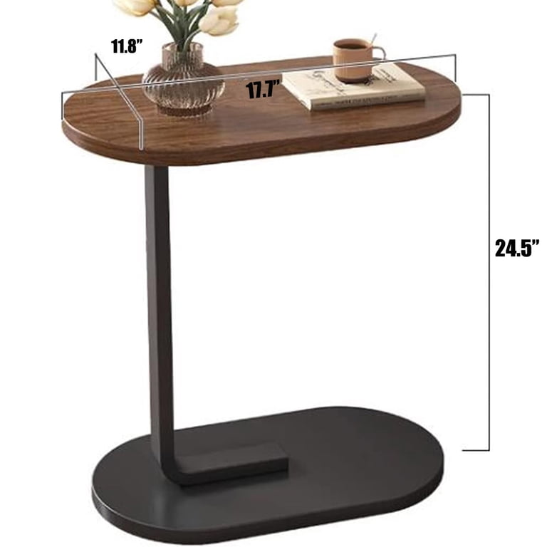 Susuzi, C Shaped Side Table, 24.5 Inch Height, Brown - Walmart.com