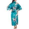 thumbnail image 2 of Elegant Long Floral Silk Kimono Womens Robe, Sizes 2 to 18, Brides and Bridesmaid Robes, Lightweight Robe, 2 of 4