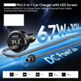 thumbnail image 2 of Para el Cargador de Automóvil 2 en 1 para Mini de 100 W con Cable Tipo C A CC de 3 Metros, Pantalla LED, Inserte el Orificio del Encendedor de Cigarrillos, 2 of 9