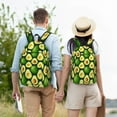thumbnail image 5 of Honeii Avocado Print Canvas College Laptop Backpack, Durable Rucksack Travel Notebook Bag School Backpack Book Bag for Men Women-Small, 5 of 7