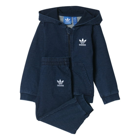 Adidas Originals Denim Hooded Infant Track Suit Collegiate Navy/White s95949