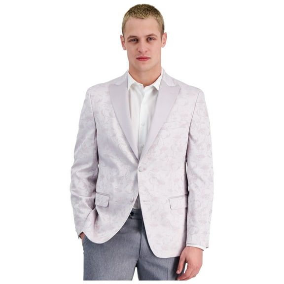 Alfani Mens Slim fit Suit Jacket Blazer 40 R Pink Floral Stretch