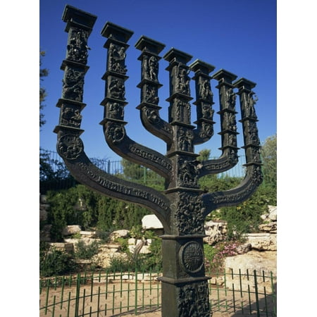 Art Sculptures Near Me Sculpture of Menorah Near the Knesset in Jerusalem, Israel, Middle East Print Wall Art By Simanor Eitan ()