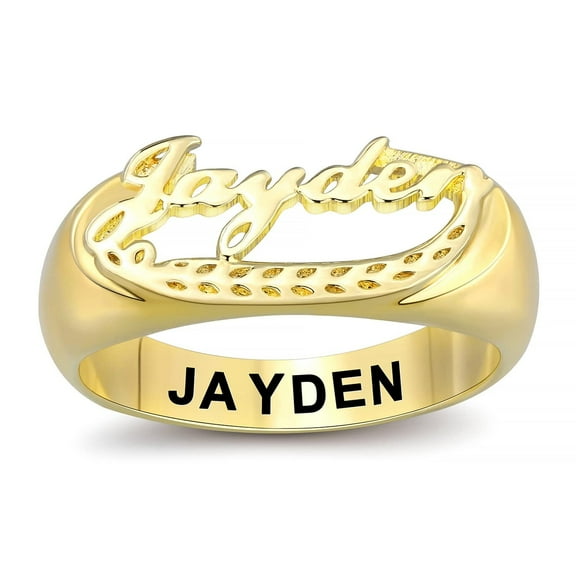 Customizable Name Rings Personalized Name Rings for Women Gold Plated Name Rings 925 Sterling Silver Rings Size 5-15 Women's Name Rings