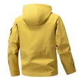 thumbnail image 4 of Miluxas Mens Softshell Jacket with Hood Waterproof Windbreaker Coat Zip Up Rain Jacket for Hiking Travel Yellow XL(XL), 4 of 9
