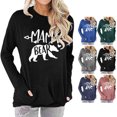 thumbnail image 1 of Camiseta de manga larga suave para mujer para uso diario, fiestas y citas. Sudadera con cuello redondo y estampado de osos, color negro, talla L, 1 of 5