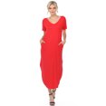 thumbnail image 2 of White Mark Women's Short Sleeve V-neck Maxi Dress, 2 of 6