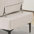 thumbnail image 5 of Chenille Loveseat Sofa for Living Room, Oversized 2 Seater, Adjustable Pillow Armrest, Tufted Backrest, 2 Seat Cushion Modern Fabric Couches w/Iron Legs, Beige, 5 of 7