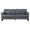thumbnail image 2 of Lisa 88 Inch Sofa- Gray Top Grain and Split Leather- Brown Solid Wood, 2 of 7