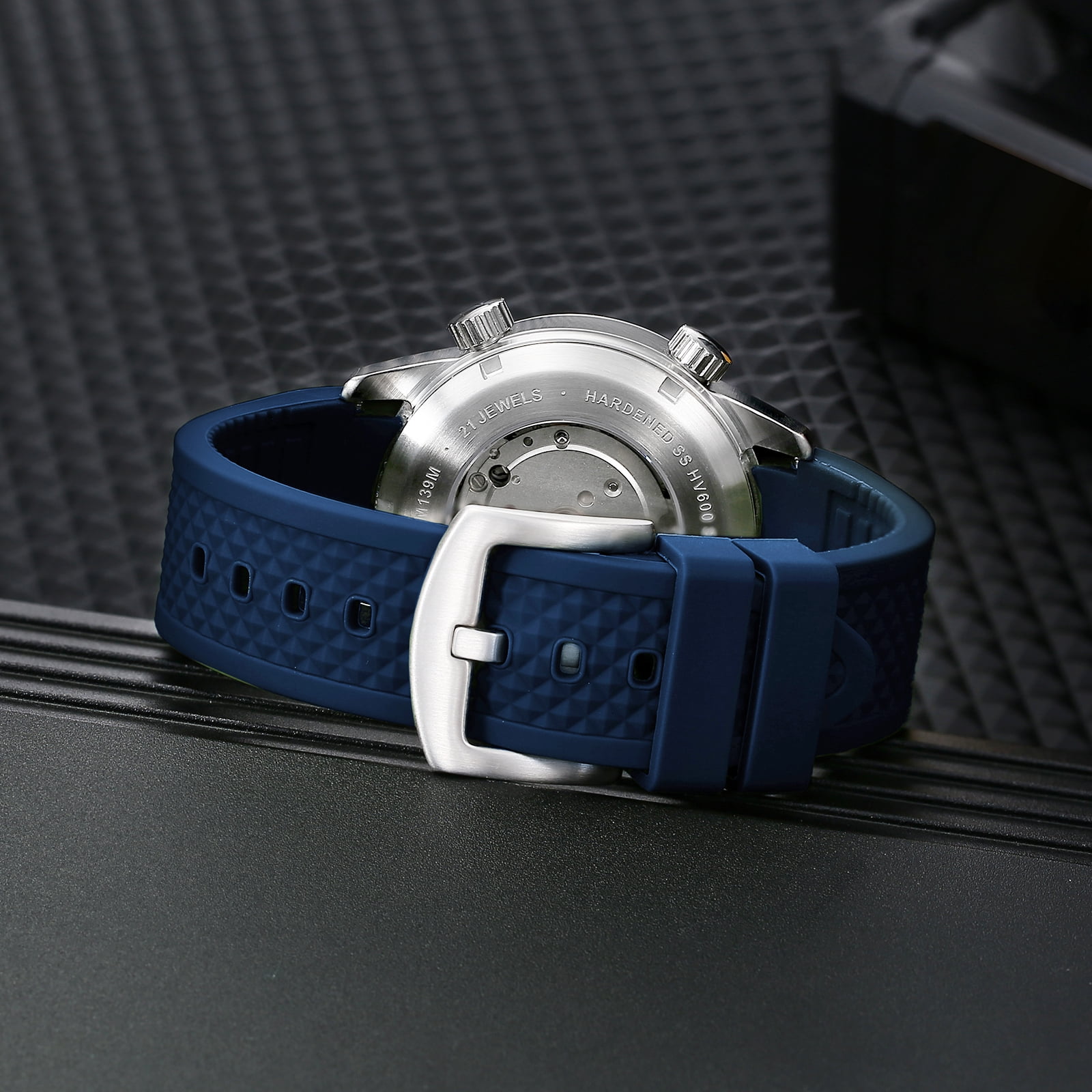 BERNY Automatic Dive Watches for Men, Sport 20ATM Waterproof Analog Mechanical Watch with Date, Super Luminous, Silicone Strap, Stainless Steel, Sapphire Crystal, Men's Pro Diver Watch (Blue)