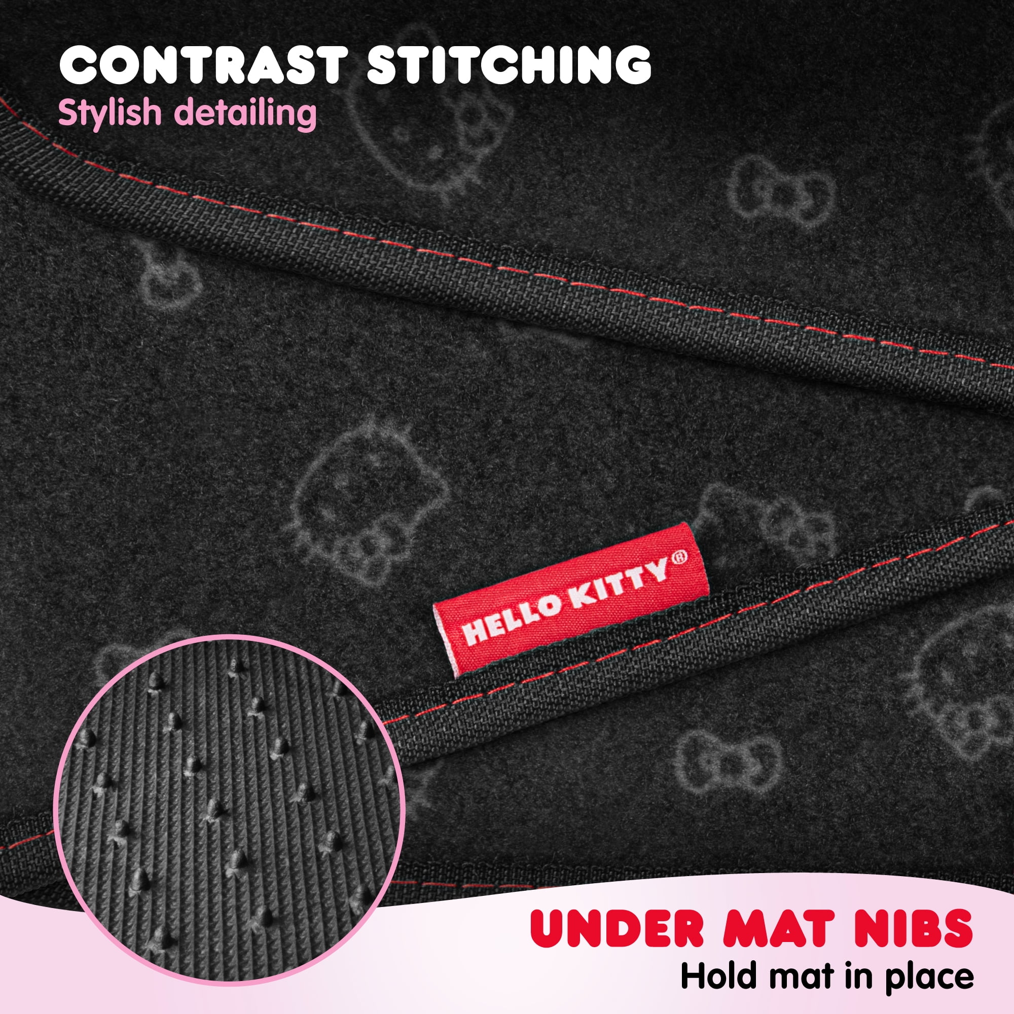 Hello Kitty Carpet Car Floor Mats - Universal Fit for Cars, SUVs & Trucks