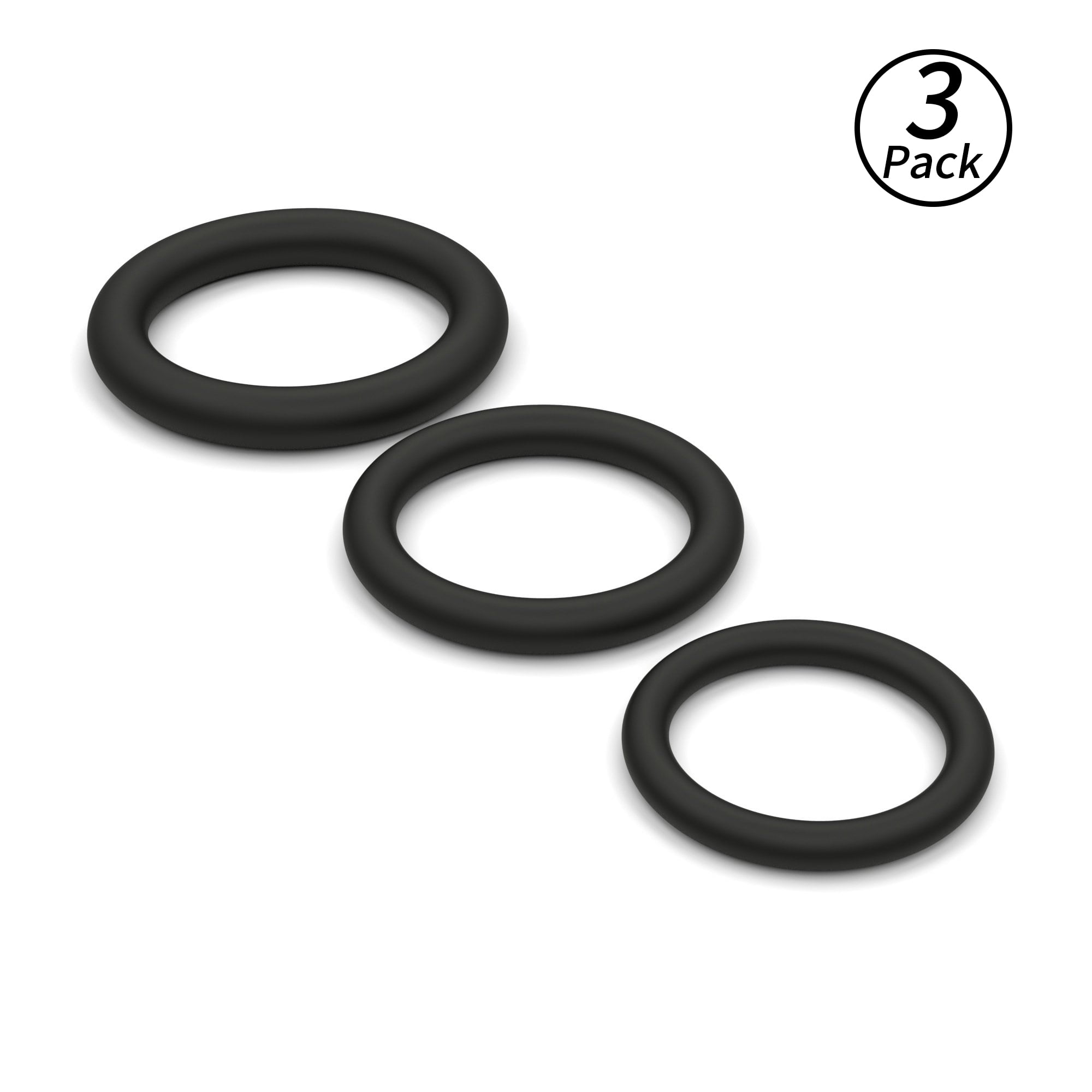 FIDECH 3 Pack Penis Rings Set for Men, 3 Different Sizes love Rings for Erection Enhancing, Penis Enhancer Set, Long Lasting Stronger Stretchy Adult Sex Toys