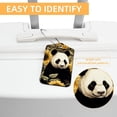 thumbnail image 3 of Panda Sunflower Luggage Tag, Travel Tags, Handbag Tag - Square PU Leather 2 Pack with Privacy Cover and Stainless Steel Ring - Suitable for Travel, Backpack, Handbag [Amazon Approved], 3 of 7