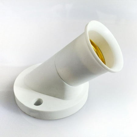 

XUQIANG E27 45 Degree Angle Oblique Screw Socket White Plastic Light Bulb Base Wall Lamp Holders Adapter Converter AC 250V 4A